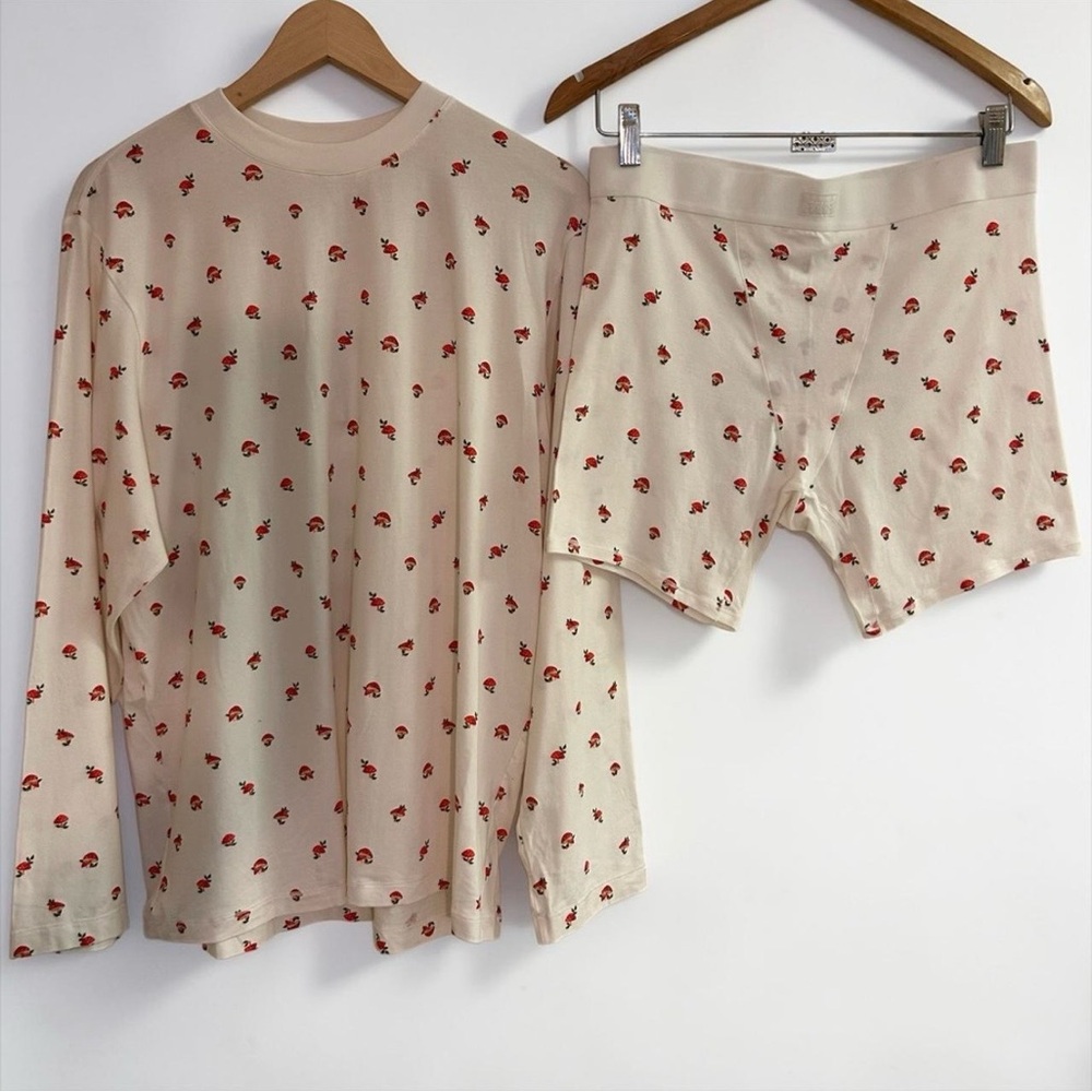 SKIMS mushroom print boxer short pajama set